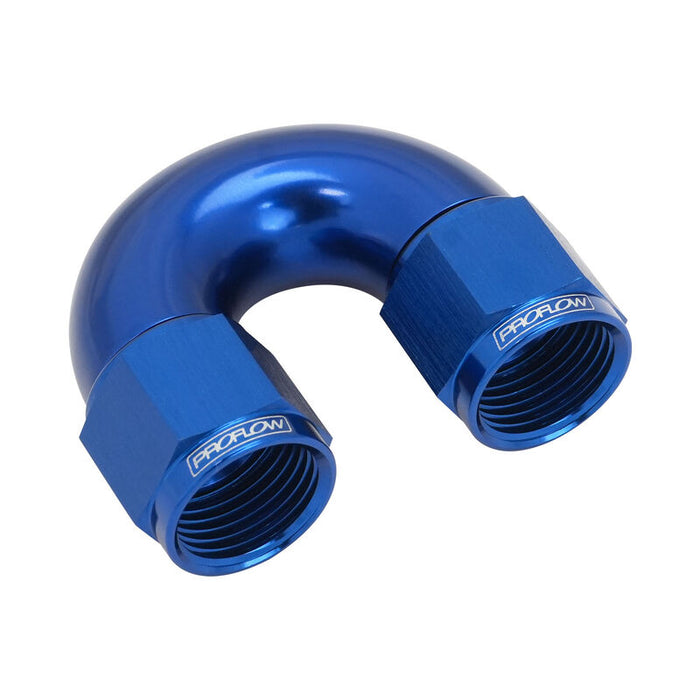Proflow 180 Degree Female Flare Union Full Flow Swivel Hose End -10AN, Blue