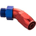 Proflow 45 Degree Fitting Hose End -10AN Orb Male To -10AN, Blue/Red