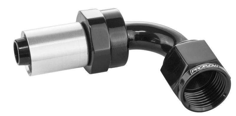 Proflow Crimp Hose End 90 Degree -04AN, Black