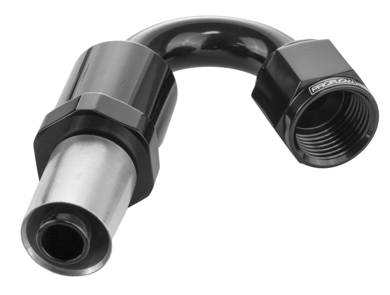 Proflow Crimp Hose End 150 Degree -08AN, Black
