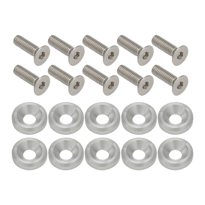 Proflow Billet Dress Up & Fender Washer Kits, M6 x 20mm, Polished, 10-Pack