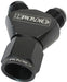 Proflow Y-Block -08AN Female Swivel To Dual -06AN Male, Black