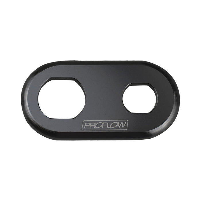 Proflow Bulkhead Aluminium Plates 2 Hole, 1x #6 and #10 A/C Fitting, Black