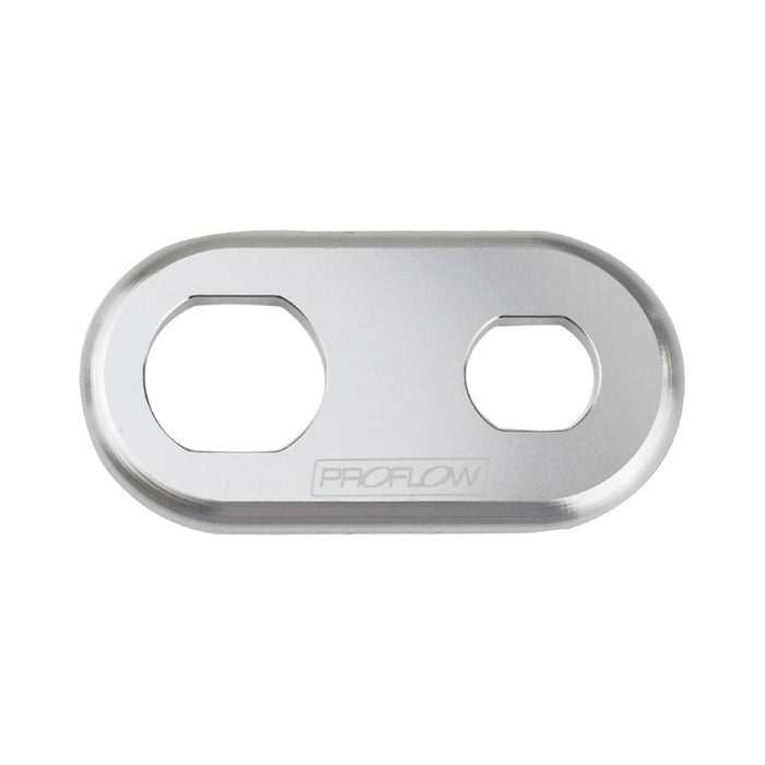 Proflow Bulkhead Aluminium Plates 2 Hole, 1x #6 and #10 A/C Fitting, Polished