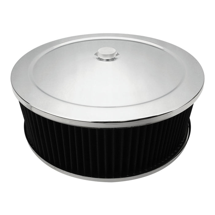 Proflow Air Filter Assembly Round 14in. x 4in, Chrome, Recessed Base, Each