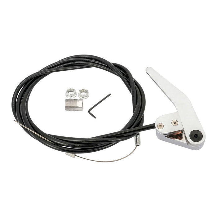 Proflow Universal Bear Jaw Door Latch Release, Boot Release, Chrome Handle with Cable Kit