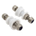 Proflow Electrical Bulkhead Connectors, High Current, Stainless Steel, PTFE, 25A Max, Pair