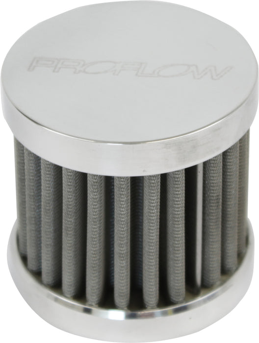 Proflow Oil Breather Filter Billet -06AN Female Thread, 40x40mm, Polished