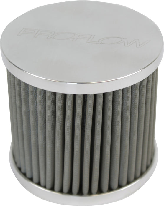 Proflow Oil Breather Filter Billet -08AN Female Thread, 60x50mm, Polished