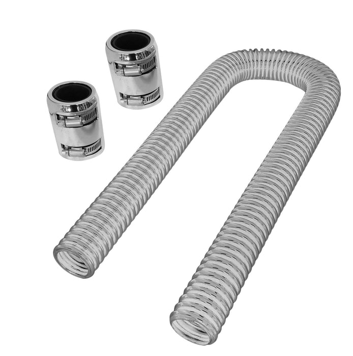 Proflow Radiator Hose Flexible, Stainless Steel Chrome Kit, 48in. Length, 34/38mm Adaptors