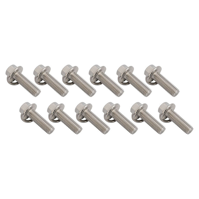 Proflow Header Bolts, Hex Head, M8 x 1.25 mm x 25mm Length, Stainless Steel, For Chev/Holden LS Engine, Set of 12