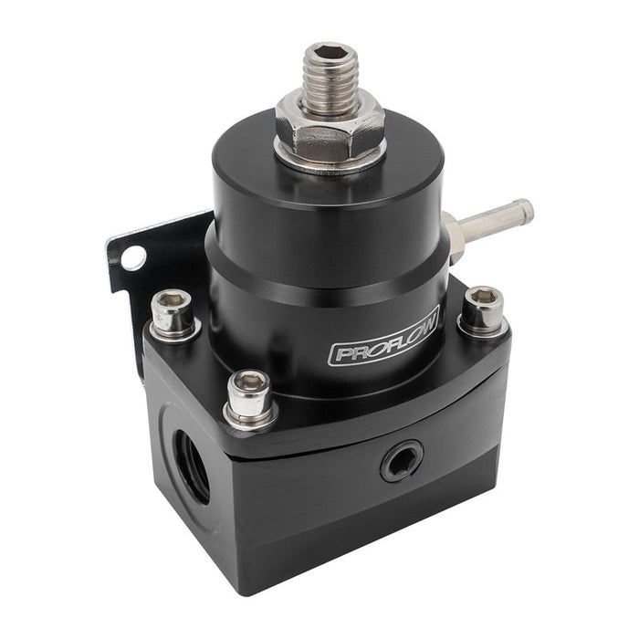 Proflow Fuel Pressure Regulator, EFI Economy Black, Billet 40-65 PSI, -06AN Ports