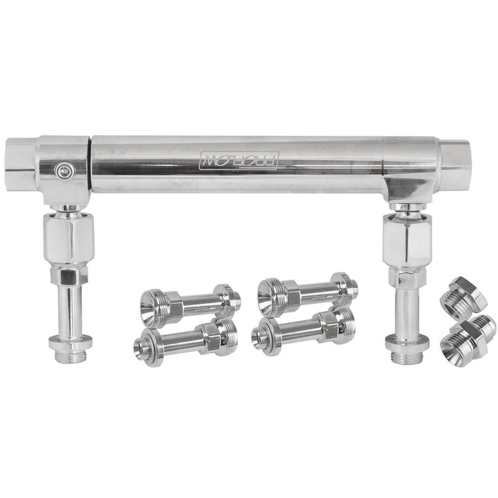 Proflow Fuel Log, Billet Aluminium, Polished, Adjustable, -10 AN Inlet, 7/8-20 in. Outlets, Holley 4150, 4500