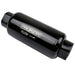 Proflow Fuel Filter, Inline Mount, Billet Aluminium, Black Anodised, 10 Microns, 88mmTotal Length -8 AN Inlet/Outlet, Each