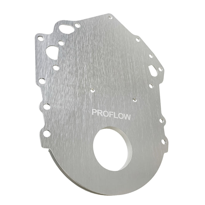 Proflow Billet Timing Cover, 1-Piece, For Ford Cleveland, 302/351C, Billet Aluminium, Silver Anodised, Each