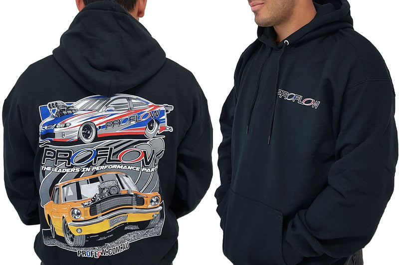 Proflow Hooded Sweatshirt, Cotton, Polyester, Black, Men's