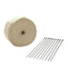 Proflow Exhaust Wrap, Fiberglass Composite, 650 Degrees Celsius, 2 in × 100 ft Roll, Light Tan, 10 Locking Tie Kit