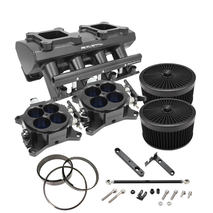 Proflow SuperMax Intake Manifold Kit, Tunnel Ram, For Holden Commodore LS1/LS2, EFI 4150, Fabricated Black, kit