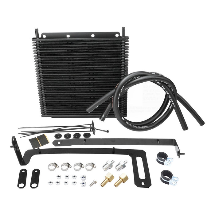 Proflow Transmission Oil Cooler Kit, For Ford Falcon BA/BF (2002-2005), 280 x 255 x 19mm, 3/8'' Barb, Black Powdercoated, Kit