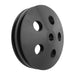 Proflow Pulley, V-Belt Power Steering Early GM 2-Groove, 5.800in Diameter, Suit 5/8 Keyed Shaft, Black Aluminium