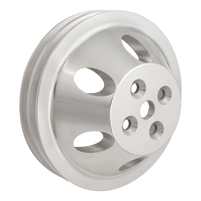 Proflow Pulley, V-Belt Water Pump SB Chev Short Water Pump 2-Groove, Polished Aluminium