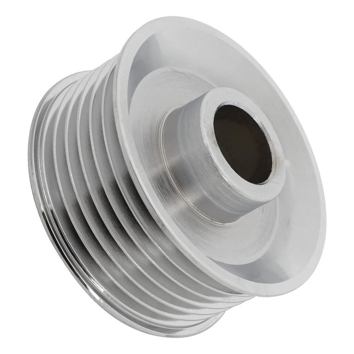 Proflow Alternator Pulley, Serpentine 6 Groove, 57mm OD x 17mm Bore, Chrome, Each