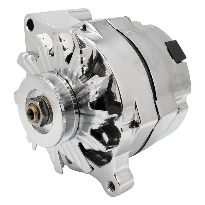 Proflow Alternator Power Spark, 100 Amp 1-Wire, Internal Regulator, Chrome, V-Belt, For Ford, Falcon, Each