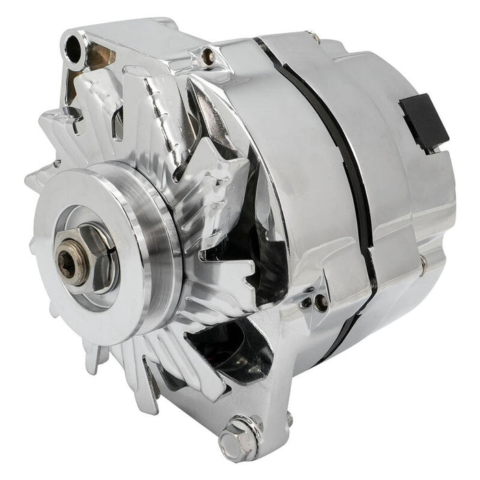 Proflow Alternator Power Spark, 140 Amp 1-Wire, Internal Regulator, Chrome, V-Belt, Chev, For Holden Commodore, Torana