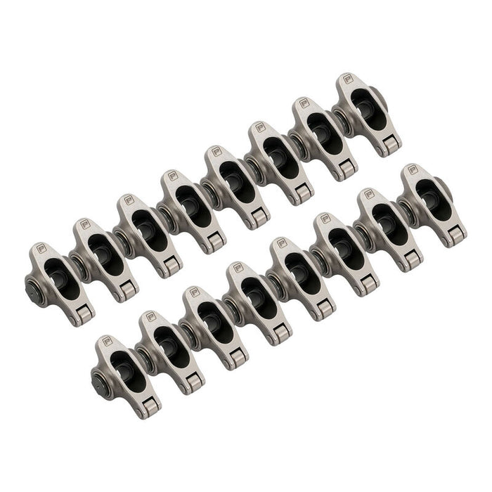 Proflow Pro Stainless Series, Narrow Body Roller Rockers, SB Chev, 1.6 Ratio 7/16" Heat Treated 8620 Stainless Body, Set