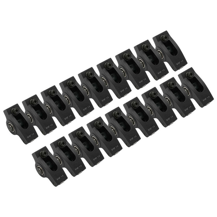 Proflow Pro 2024 Series, Large Body Roller Rockers, SB Ford 5.0 351W, Late Model 1.60 Ratio, 5/16 Bolt On Adjustable, Direct Fit, Aluminium 2024, Set