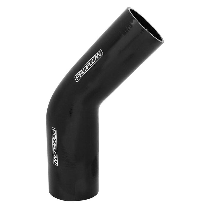Proflow Hose Tubing Air intake, Silicone, Reducer, 2.50in. - 3.00in. 45 Degree Elbow, Black