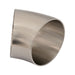 Proflow Stainless Steel Tubing, Exhaust, SS304, 2.50 in., 45 Degree Elbow, Short Turn No Leg, 1.5mm Wall