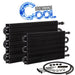 Proflow Transmission Fluid Cooler, Tube, Fin, black powder coated, 7.5 in. x 15.875 in. x 0.75 in, AN6 Fittings