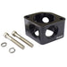 Proflow Water Neck Spacer 2, Billet Aluminium, Black, 2 x AN16 outlets, 2 x 1/8in. NTP Ports, For Chevrolet
