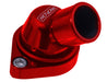 Proflow Water Neck, Billet Aluminium, Swivel Red Anodised, 45 Degree, SB & BB Chev