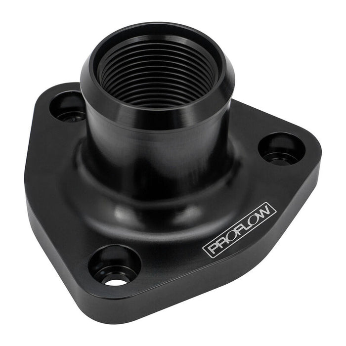 Proflow Water Neck, Billet Aluminium Thermostat Housing, For Nissan & Holden RB30, RB25, Black