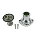 Proflow Aluminium Water Neck & Thermostat kit LS Chev For Holden, Straight -up, Chrome