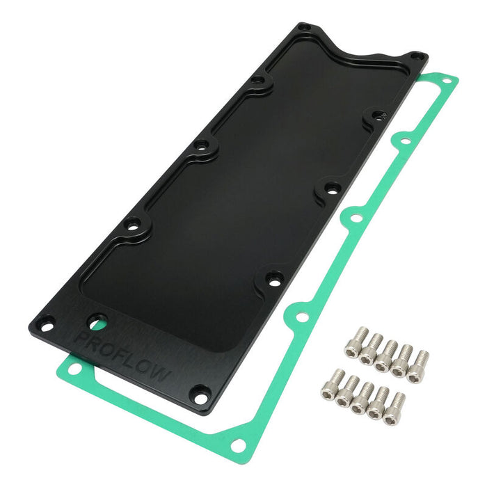 Proflow Engine Valley Cover, LS1, DOD Delete, Billet Aluminium, Low Profile, Black, Superseded Version