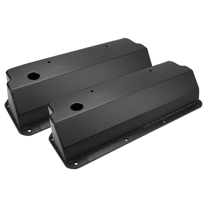 Proflow Valve Covers, Tall, Fabricated Aluminum, Black Powder Coated, For Ford Cleveland 302, 351C, Pair