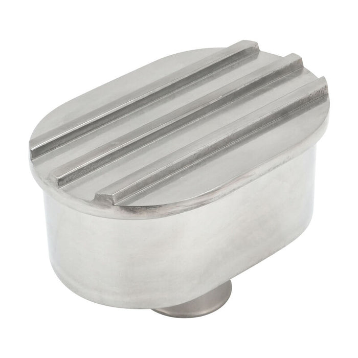 Proflow Valve Cover Breather, Push-In, Oval, Aluminium, Polished, Finned