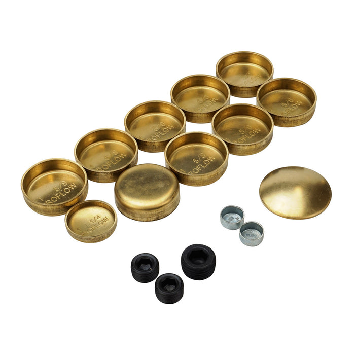Proflow Freeze Welch plugs, Brass, For Chrysler, Small Block, Kit