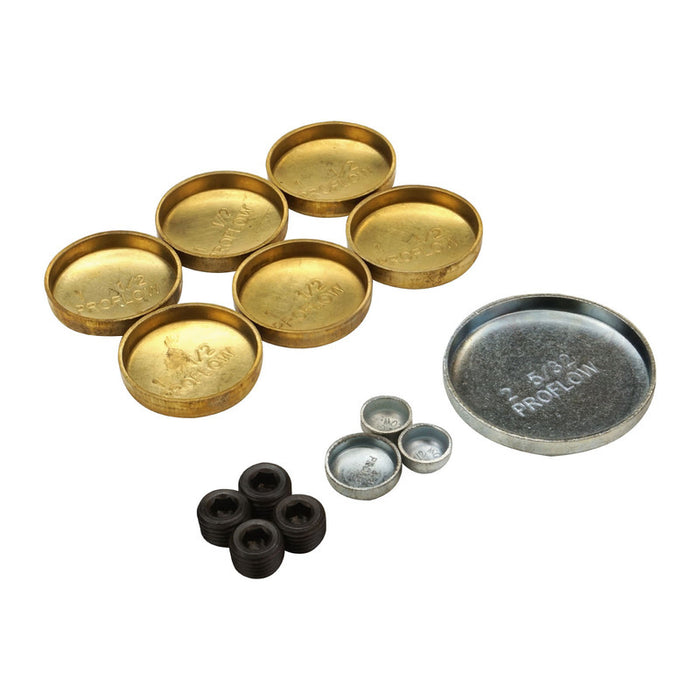 Proflow Freeze Welch plugs, Brass, For Ford, 221-302, 351W, Kit