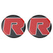 RTS Axle Decal Stick-on, Plastic Moulded, Red Lettering, Pair
