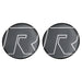 RTS Axle Decal Stick-on, Plastic Moulded, White Lettering, Pair