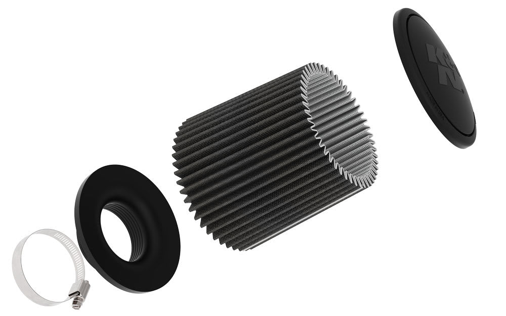 RU-3110HBK K&N Universal Clamp-On Air Filter - 3-1/2"FLG, 6"B, 5-1/4"T, 6-1/4"H