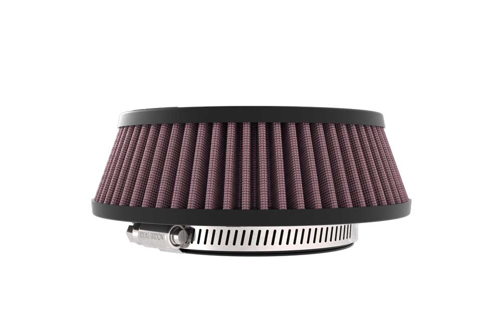 RU-4480 K&N Universal Clamp-On Air Filter - 4-1/16" FLG, 6-7/8"B, 5-7/8"T, 2-3/16"H, W/SMOG PORT