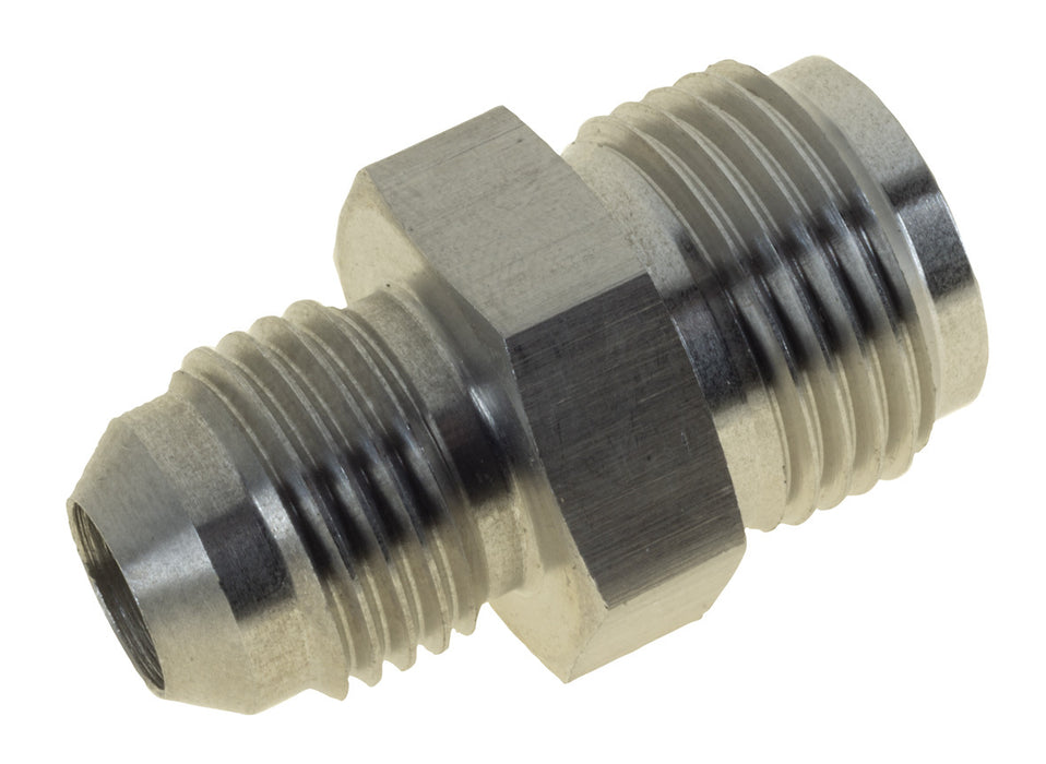 Stainless 11/16in-18 Inverted Flare to AN-6 Male Flare Power Steering Adapter