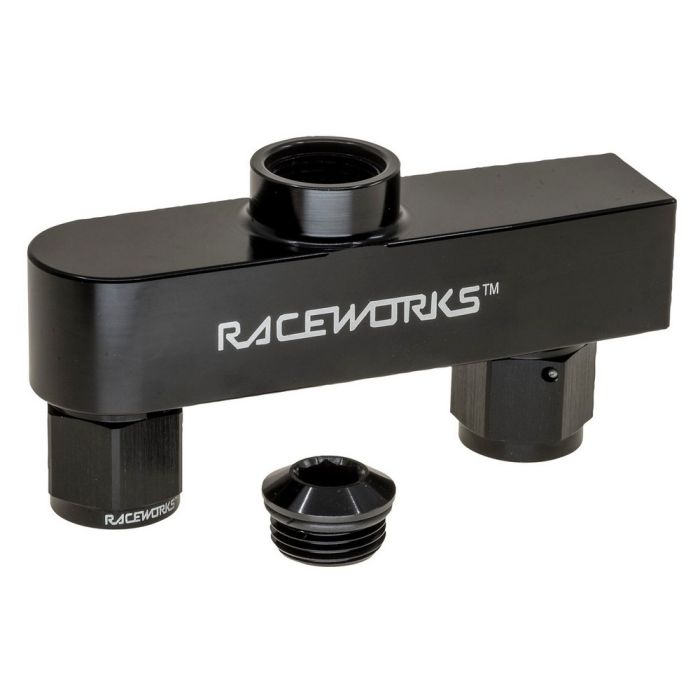 Raceworks Single Outlet Log Suits Twin Pump Surge Tank ALY-083BK ALY-086BK RWF-937-08BK