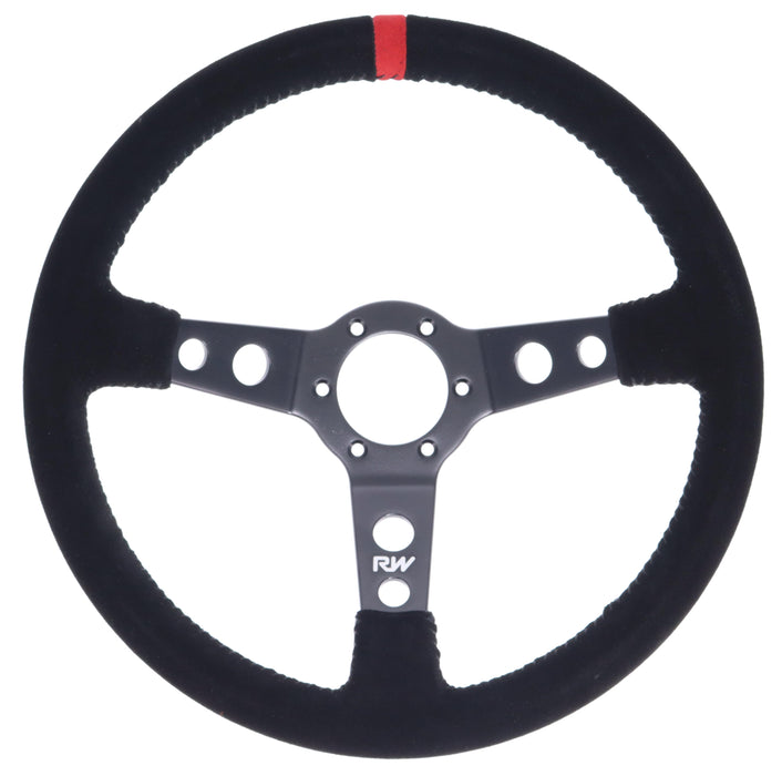 350mm Suede Steering Wheel Dished With Black Stitching
