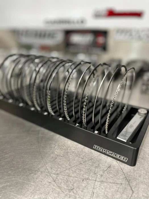 Warspeed Billet Anodised Piston Ring Organisation Tray with SP Tools Feeler Gauge Set